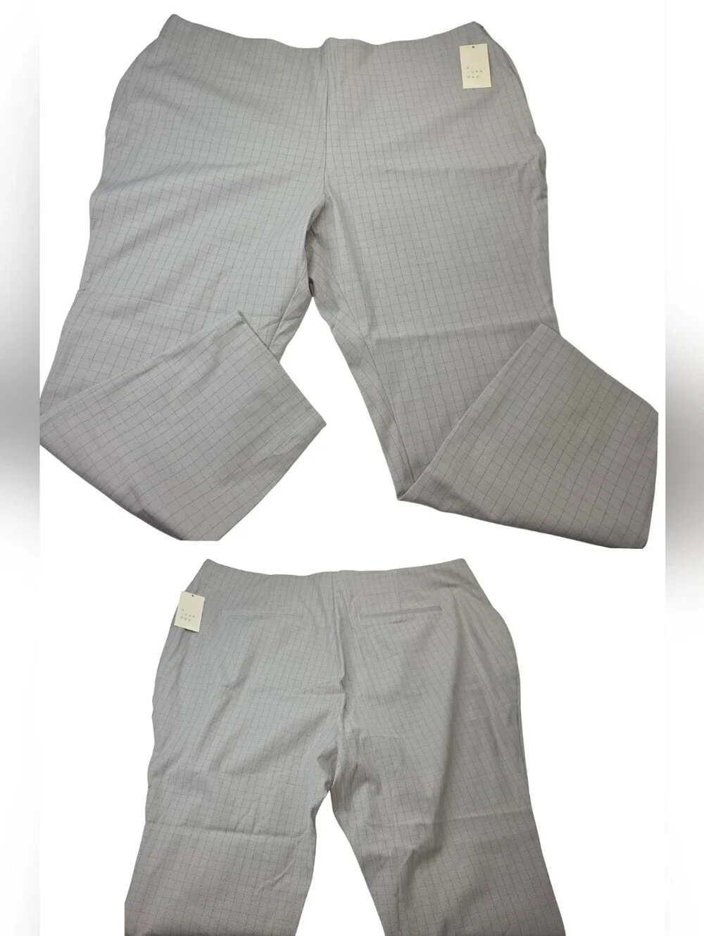 NWT A New Day 22W Light Gray Plaid Slim Tailored Ankle Pants CY-3862